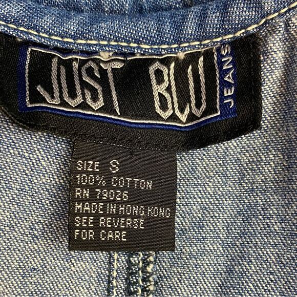 Vintage Y2K Denim Sailor Overall Dress Just Blu Size Small - Picture 6 of 7